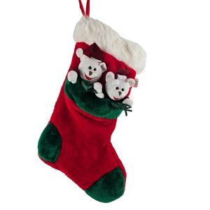 Winter Wonderland Christmas Stuffing Sock Stocking Bears Holiday Home Decor